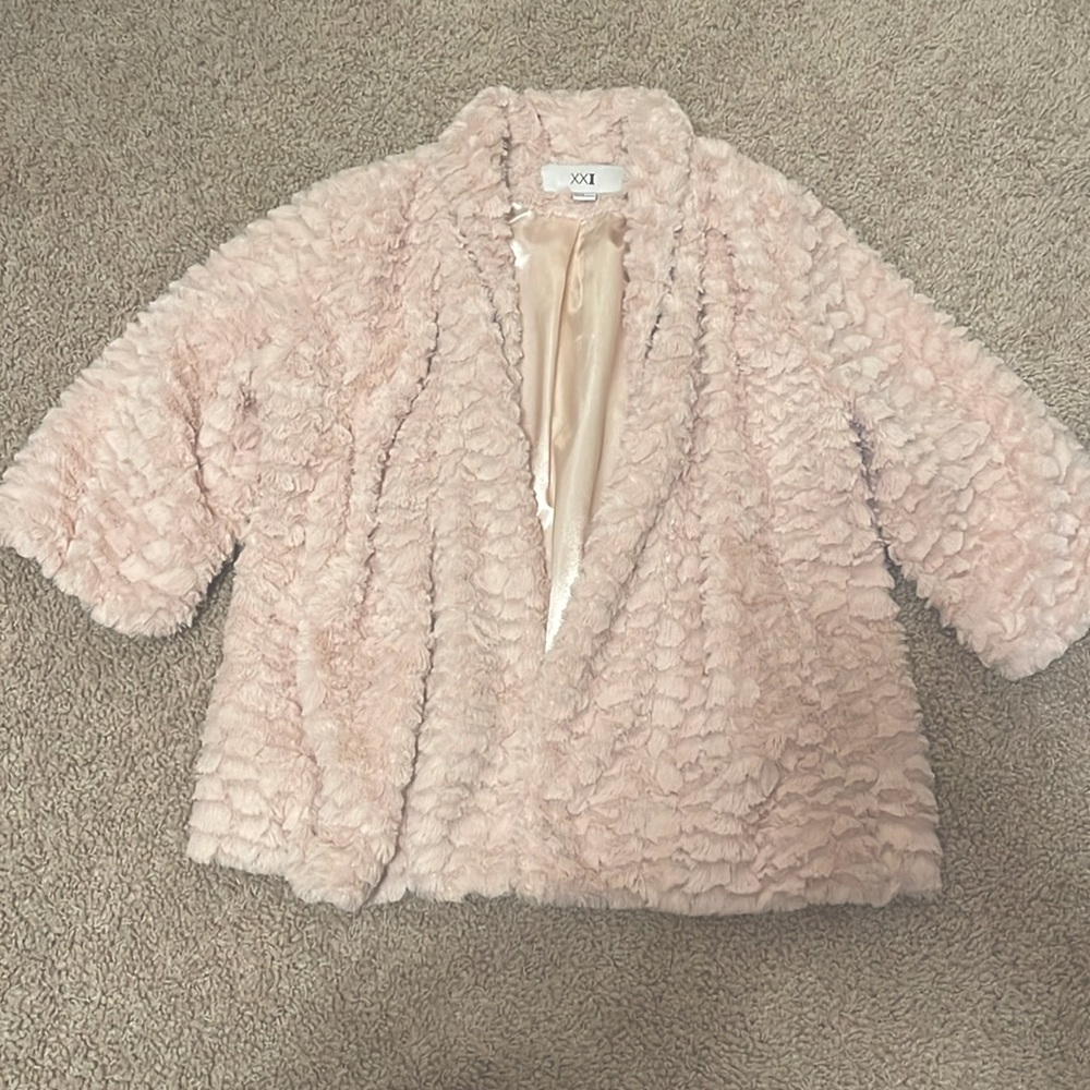 Faux fur cardigan